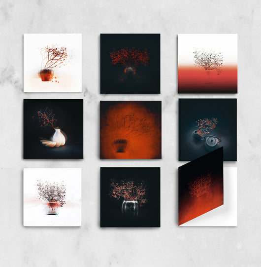 Ephemeral Beauty - Set of 10 Folded Greeting Cards