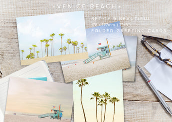 Venice Beach, California - Set of 9 Folded Greeting Cards