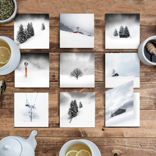 Snowscapes - Set of 9 Folded Greeting Cards
